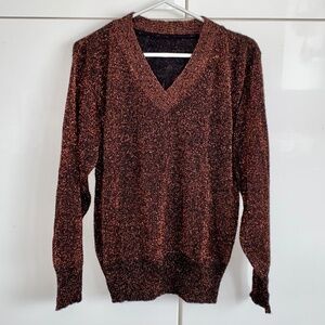 🌟LAST CHANCE 🌟 Vintage Vee Neck Copper Sweater